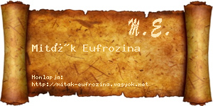 Miták Eufrozina névjegykártya